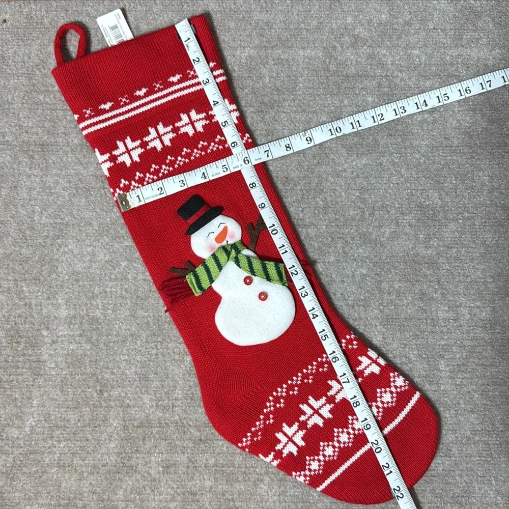 Transpac Red Sweater‎ Like Snowman Christmas Holiday Stocking
